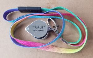 Hand Lens (x10) with multi-coloured lanyard